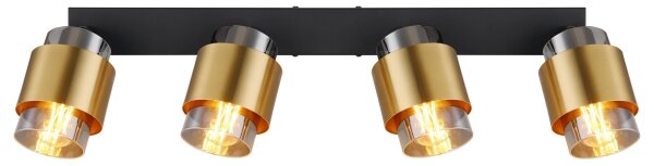 Globo 15560-4 - Faretto MILLEY 4xE27/40W/230V nero/ottone