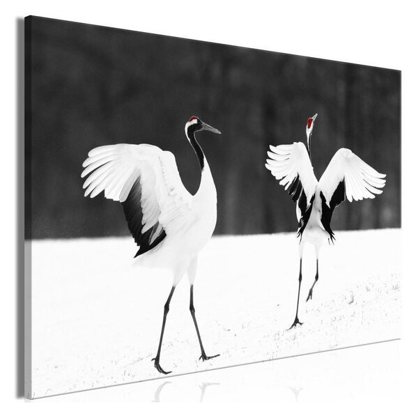 Quadro - Dancing Cranes (1 Part) Wide