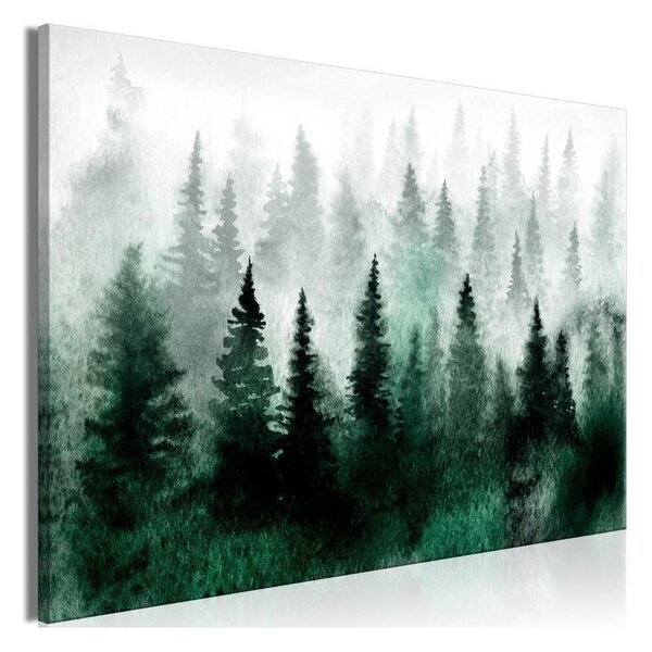 Quadro - Scandinavian Foggy Forest (1 Part) Wide