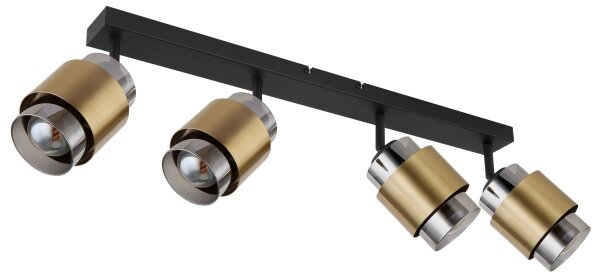 Globo 15560-4 - Faretto MILLEY 4xE27/40W/230V nero/ottone