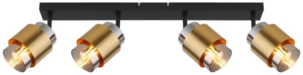 Globo 15560-4 - Faretto MILLEY 4xE27/40W/230V nero/ottone