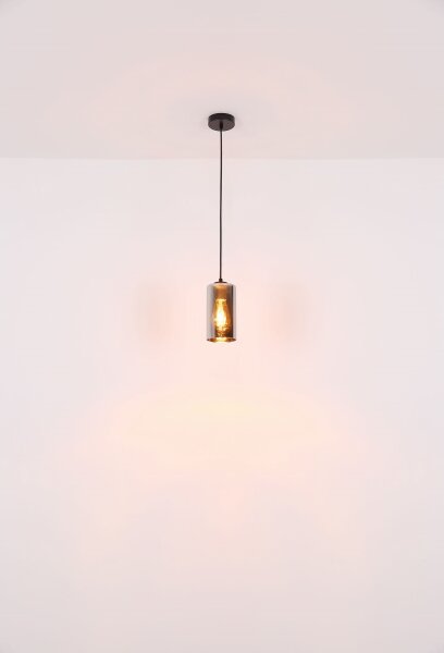 Globo 21002H - Lampadario a sospensione con filo OLLY 1xE27/25W/230V diametro 11 cm nero