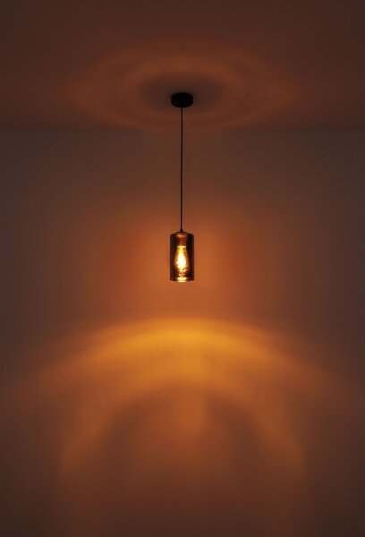 Globo 21002H - Lampadario a sospensione con filo OLLY 1xE27/25W/230V diametro 11 cm nero