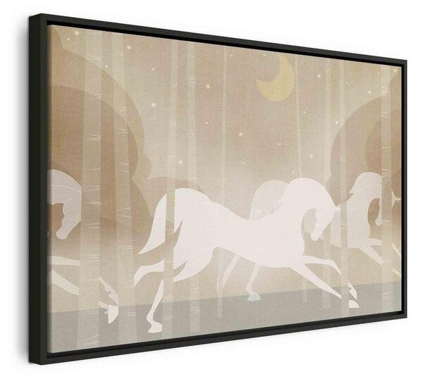 Quadro - Moon Horses - Horses Galloping Among Trees on a Starry Night