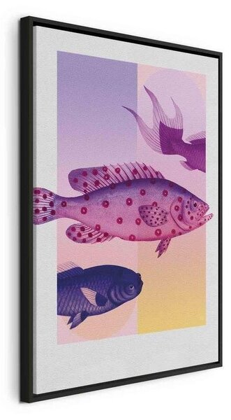 Quadro - Fish in Pastels - Stylized Fish Against Gradient Shapes