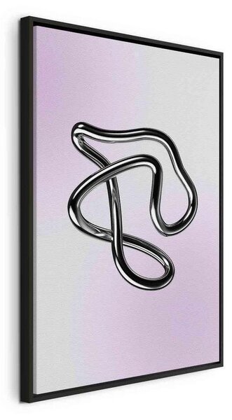 Quadro - Silver Intricacies - Fluid Metallic Figure on a Gradient Background