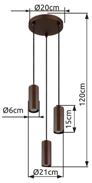 Globo 57919-3H - Lampadario a sospensione con filo JAMES 3xGU10/25W/230V