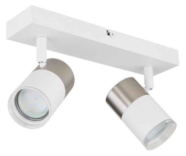 Globo 57851-2 - Faretto BRISBON 2xGU10/25W/230V bianco/cromo