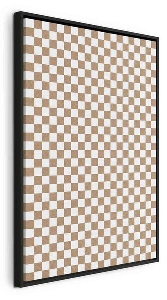 Quadro - Checkerboard Pattern - Brown-White Grid with a Subtle Noise