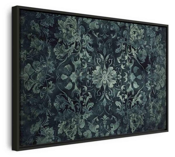Quadro - Oriental Pattern Carpet: Emerald Ornaments and Worn Patterns