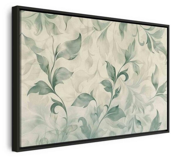 Quadro - Watercolor Botanical Motif Delicate Green-Beige Leaves