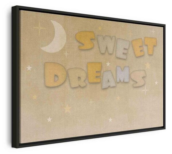 Quadro - Sweet Dreams - Pastel Inscription Surrounded by the Moon and Stars