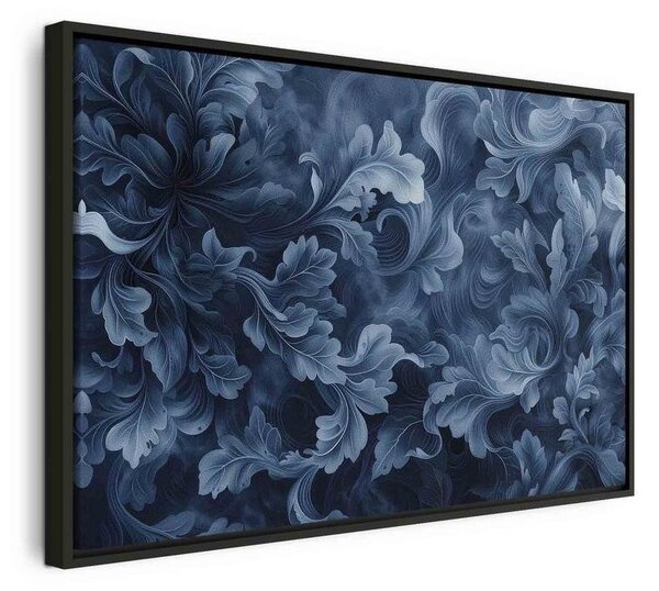 Quadro - Abstract Ornaments Dark Blue Victorian Leaves