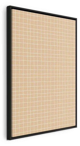 Quadro - Waving Lines - Creamy Grid on a Noisy Pastel Background
