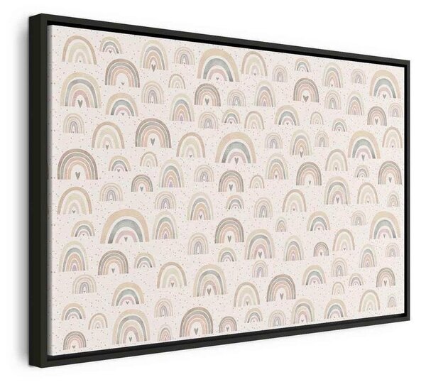 Quadro - Spring - Pastel Rainbows with Hearts on a Rainy Day
