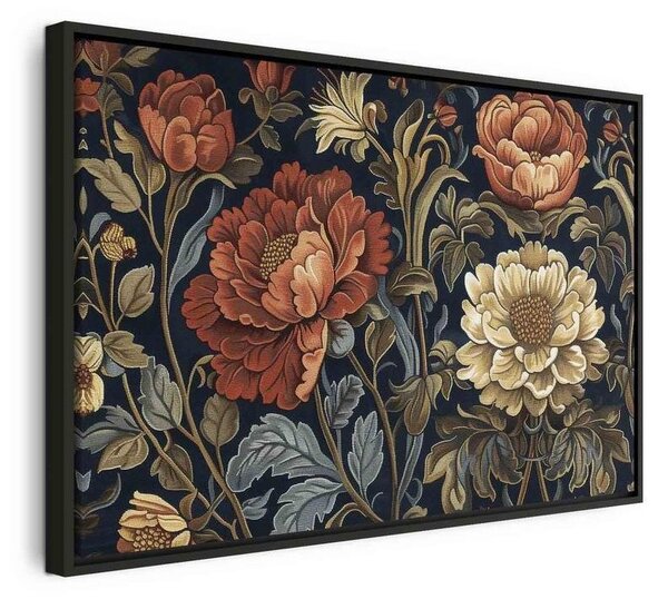 Quadro - Tapestry Large Flowers Retro Floral Motif in Kilim Style