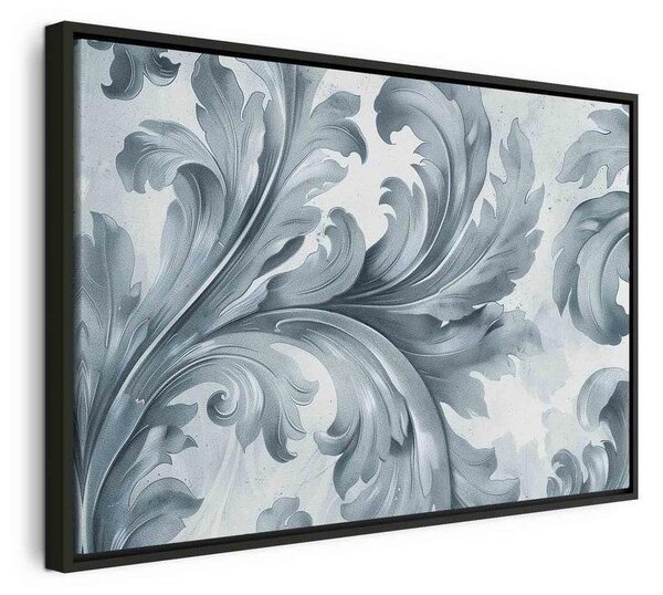 Quadro - Stone Baroque Ornaments in Light Shades of Gray-Blue