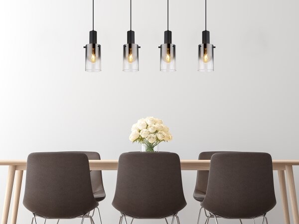 Globo 15907-4H - Lampadario a sospensione con filo FLORENTINA 4xE27/40W/230V nero