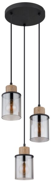Globo 15707-3HR - Lampadario a sospensione con filo REID 3xE27/15W/230V diametro 27 cm quercia
