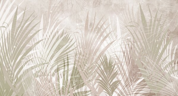 Carta da parati Fogliame di tendenza tropicale in beige, Carta da parati Foresta, Carta da parati Tropici della Foresta, u98874 : Uwalls.it