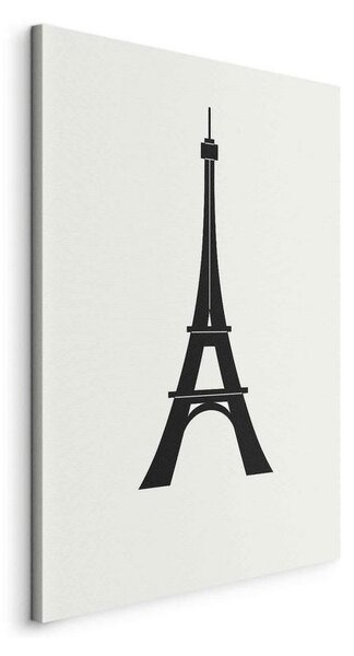 Quadro - Eiffel Tower Simple Graphics in Black and White