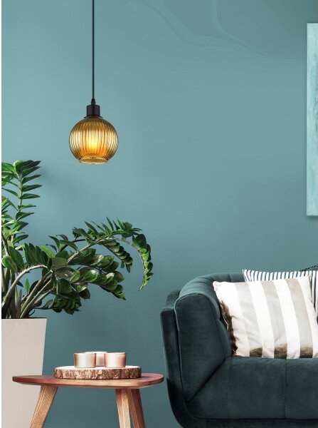 Globo 15638G - Lampadario a sospensione con filo ZUMBA 1xE27/25W/230V diametro 15 cm verde