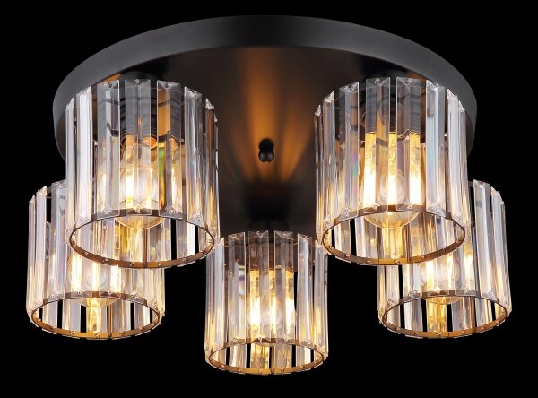 Globo 15742-5D - Lampadario a plafone JORDANA 5xE27/60W/230V diametro 46,5 cm nero