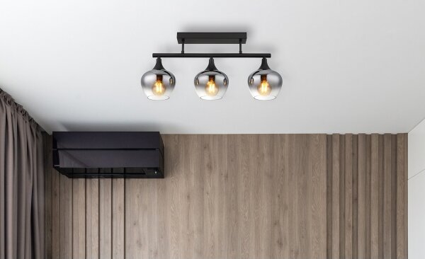 Globo 15548-3D1 - Lampadario a plafone MAXY 3xE27/40W/230V nero