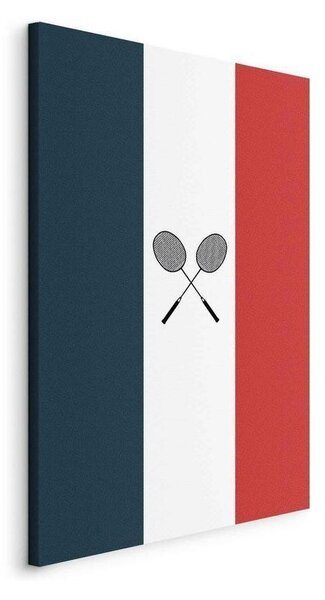 Quadro - Black Badminton Rackets Against the Backdrop of the French Flag