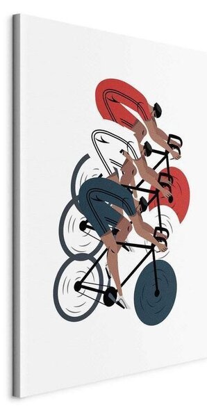Quadro - Cycling Race Competitors on a Light Background - Illustration