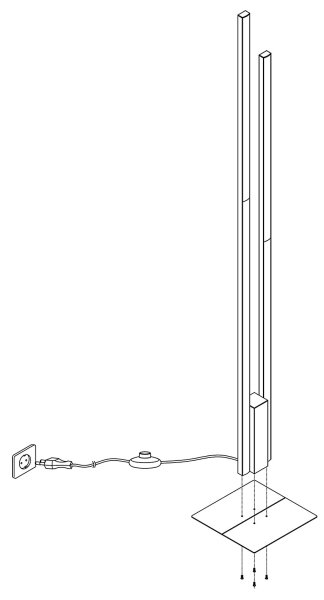 Eglo 900082 - Lampada da terra LED RGBW dimmerabile FRAIOLI-Z2xLED/16W/230V nero