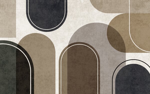 Carta da parati Archi geometrici di colore beige, Carta da parati lastrazione, u99095 : Uwalls.it