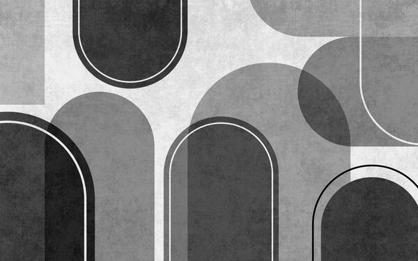 Carta da parati Archi geometrici in grigio, Carta da parati Retrò, u99095v2 : Uwalls.it