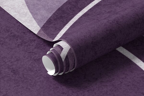Carta da parati Archi geometrici in viola, Carta da parati nello stile degli anni '70, u99095v4 : Uwalls.it