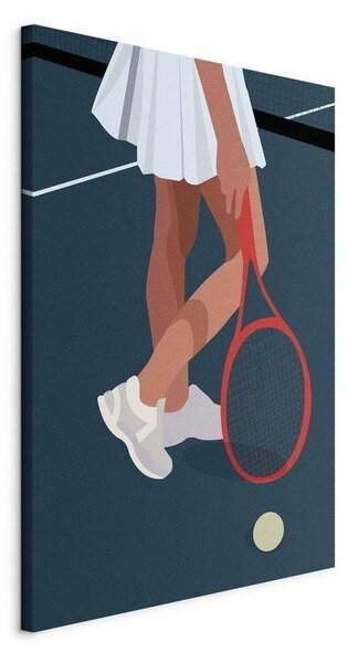 Quadro - Female Tennis Player With a Red Racket on the Court - Graphics