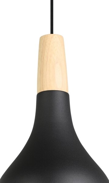 Eglo 900161 - Lampadario a sospensione con filo SABINAR 1xE27/40W/230V diametro 18 cm nero