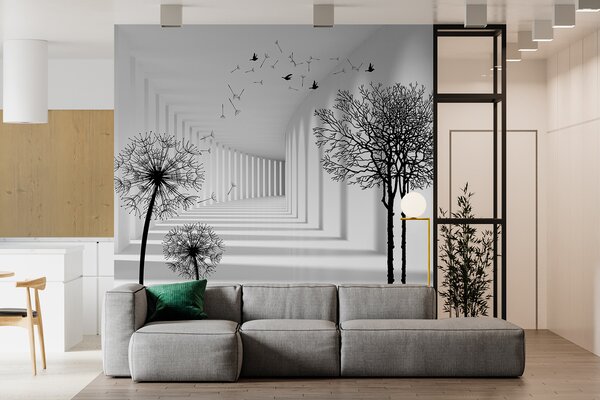 Carta da parati Profondità e luce, Carta da parati in Bianco e Nero, u37803d1 : Uwalls.it