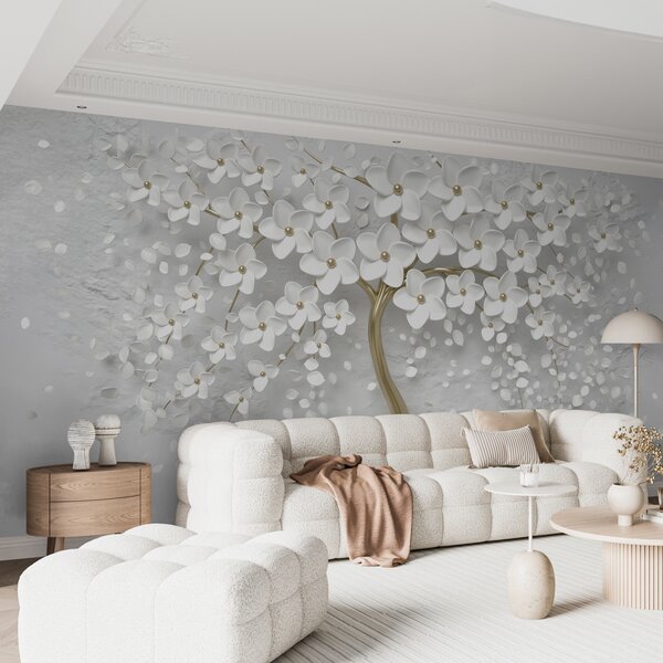 Carta da parati Un albero con piccoli fiori, Carta da parati 3D, Carta da parati Fiori 3D, u37065d3 : Uwalls.it