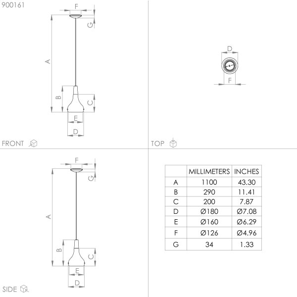 Eglo 900161 - Lampadario a sospensione con filo SABINAR 1xE27/40W/230V diametro 18 cm nero