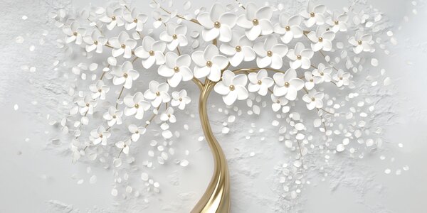Carta da parati Un albero con piccoli fiori, Carta da parati 3D, Carta da parati Fiori 3D, u37065d3 : Uwalls.it