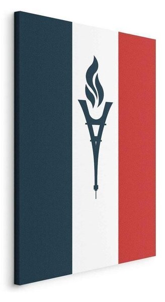 Quadro - Torch Against the Backdrop of the French Flag