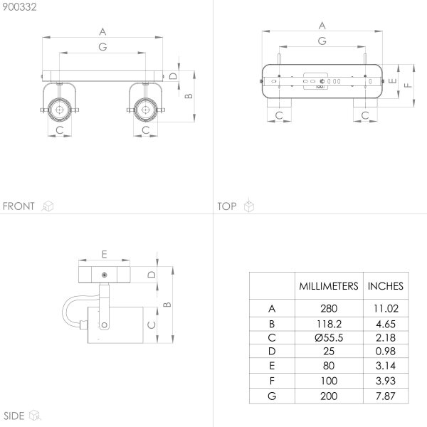 Eglo 900332 - Luce Spot a LED SOREGO 2xGU10/3W/230V