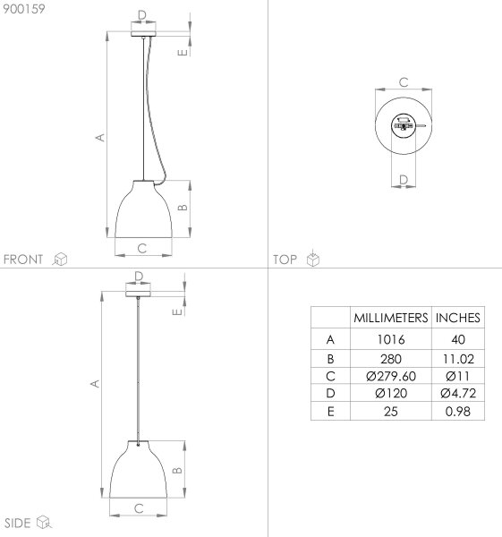 Eglo 900159 - Lampadario a sospensione con filo CAMASCA 1xE27/40W/230V grigio