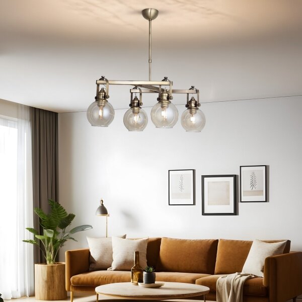 Lampadario su asta POLINO 4xE27/40W/230V bronzo