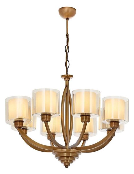 Lampadario a catena LAHORE 8xE27/40W/230V bronzo
