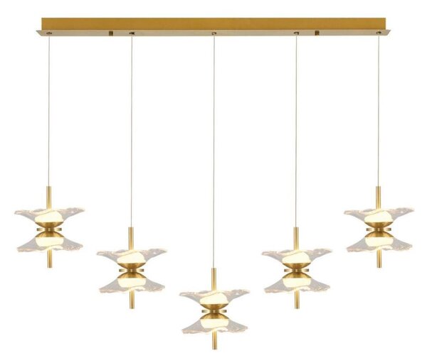 Lampadario LED su cavo BUTTERFLY 10xLED/5W/230V 3000K dorato
