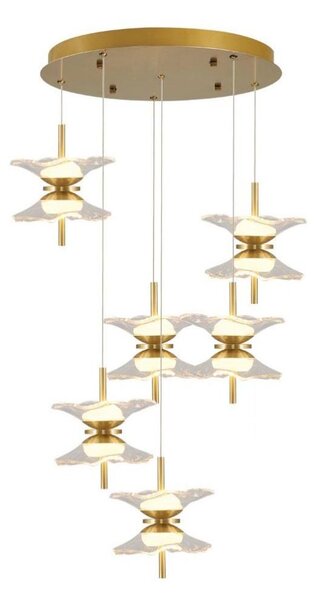 Lampadario LED a sospensione con cavo BUTTERFLY 12xLED/5W/230V 3000K dorato