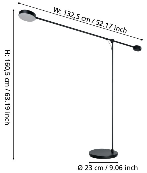 Eglo 900354 - Lampada da terra dimmerabile a LED CLAVELLINA LED/24W/230V