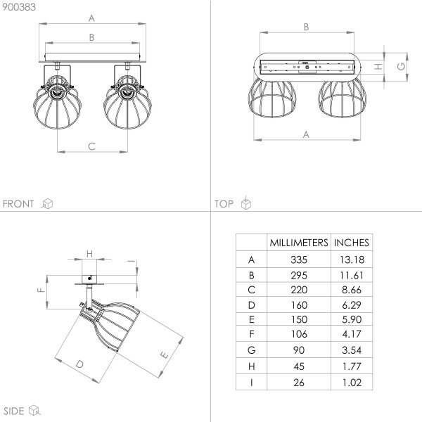 Eglo 900383 - Faretto SAMBATELLO 2xE27/40W/230V