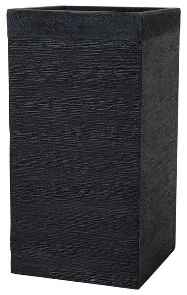 Vaso da Fiori Quadrato Nero per Esterno o Interno 40 x 40 x 77 cm Beliani